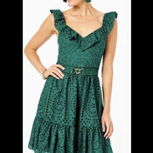 NWT Lilly Pulitzer Lexalyn Belted Eyelet Dress in Hosta Green